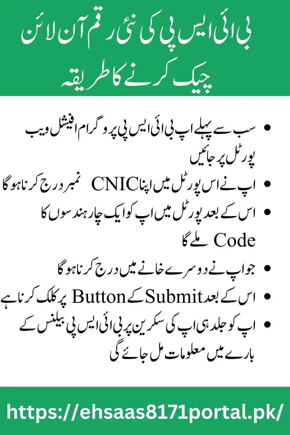 Updated Method for Checking BISP Balance Online via CNIC (December 2025)