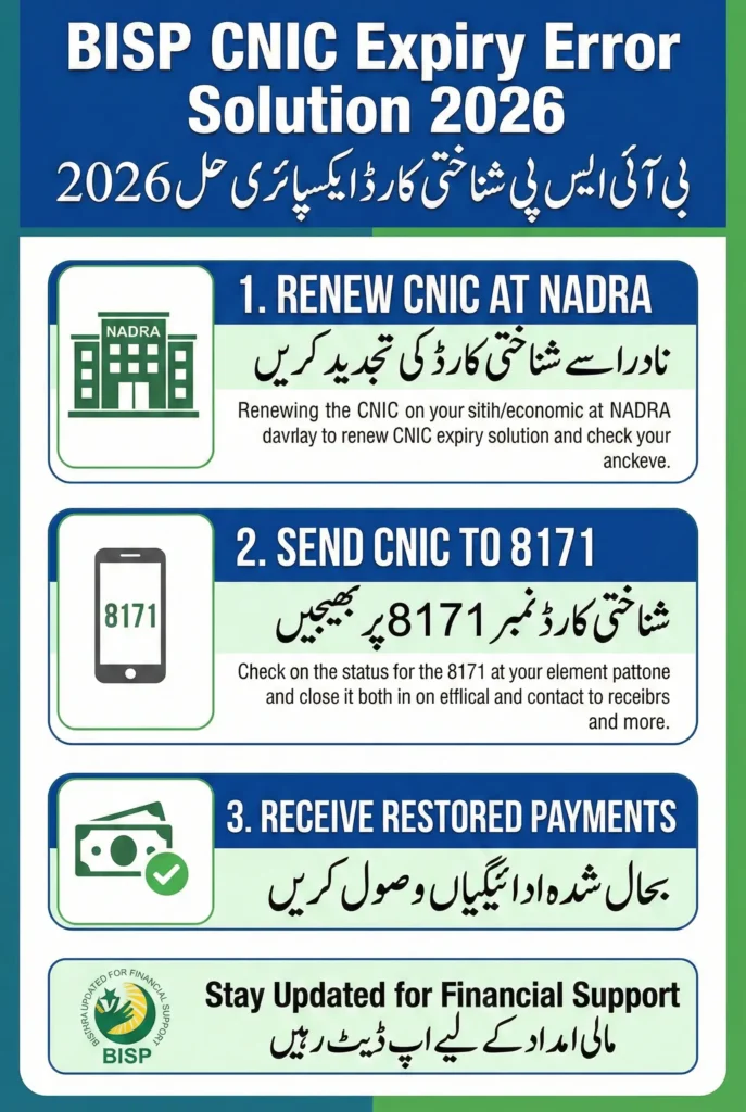 BISP CNIC Expiry CNIC Expiry Error Solution 2026 Latest Update for Affected Women Beneficiaries