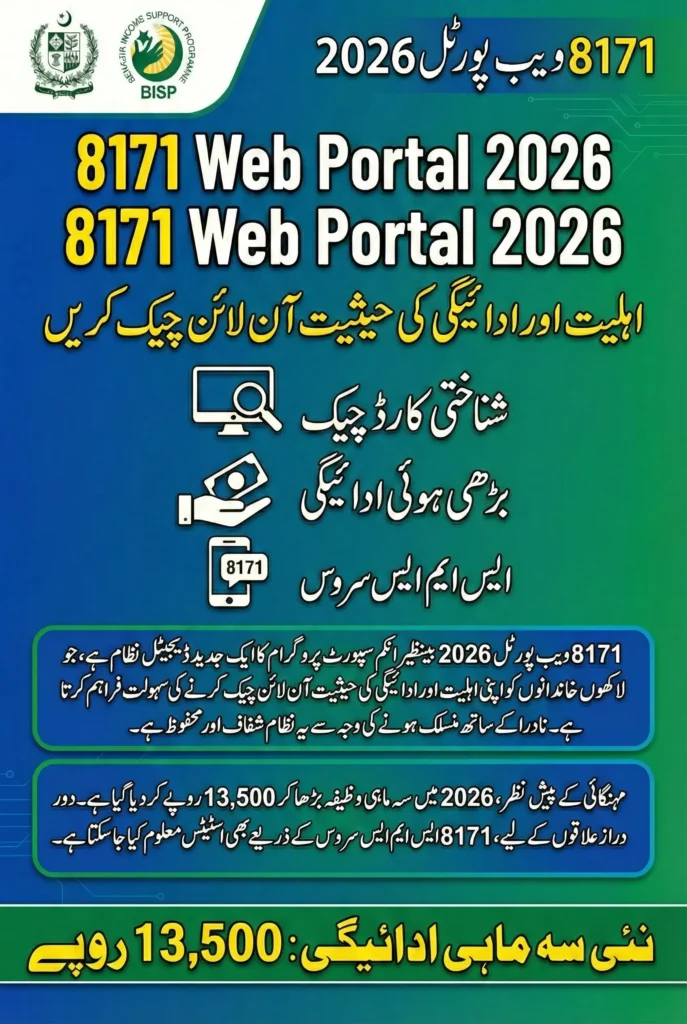 8171 Web Portal 2026 – Online CNIC Check, BISP Payment Schedule & Latest Updates