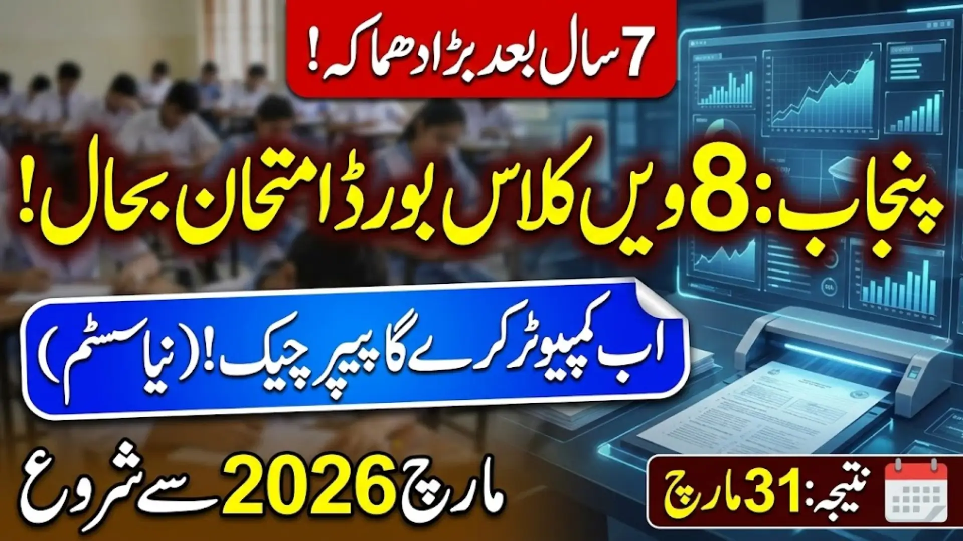 Class 8 Board Examinations in Punjab to Resume in March Under New Assessment Authority