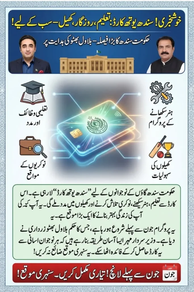 Sindh Youth Card Initiative to Provide Education, Employment and Sports Opportunities Across Province